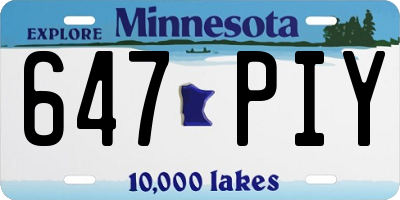 MN license plate 647PIY
