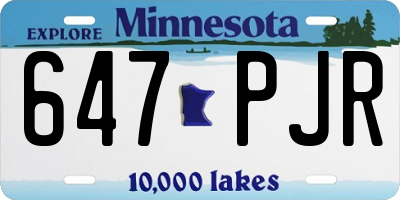 MN license plate 647PJR