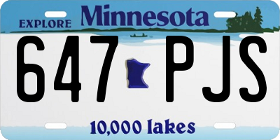 MN license plate 647PJS