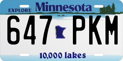 MN license plate 647PKM