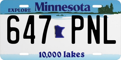 MN license plate 647PNL