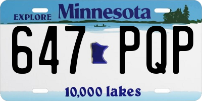 MN license plate 647PQP