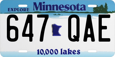 MN license plate 647QAE