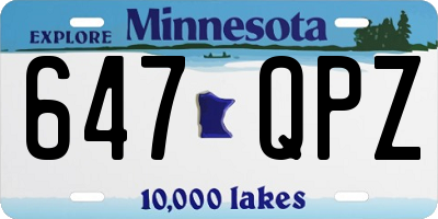 MN license plate 647QPZ