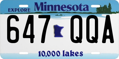 MN license plate 647QQA