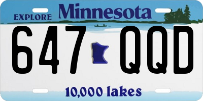 MN license plate 647QQD