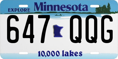 MN license plate 647QQG