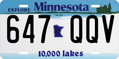 MN license plate 647QQV