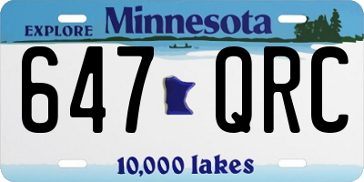 MN license plate 647QRC