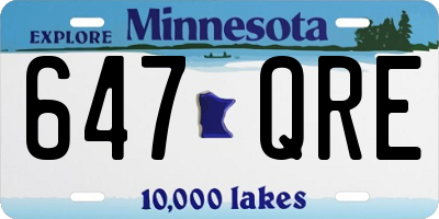 MN license plate 647QRE