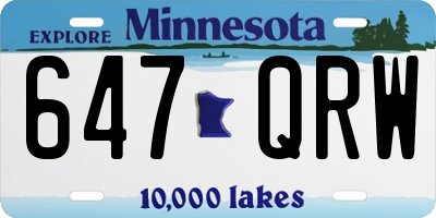 MN license plate 647QRW