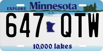 MN license plate 647QTW