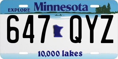 MN license plate 647QYZ