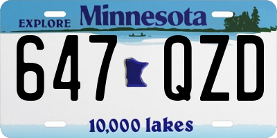 MN license plate 647QZD