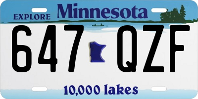 MN license plate 647QZF
