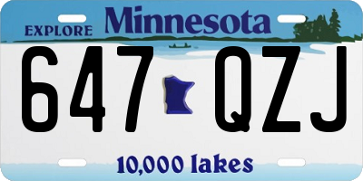 MN license plate 647QZJ