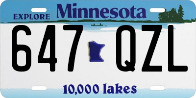 MN license plate 647QZL