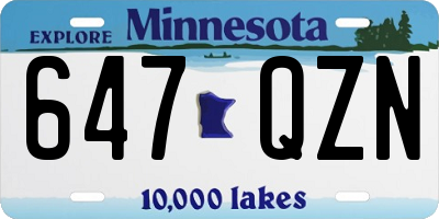 MN license plate 647QZN