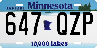 MN license plate 647QZP