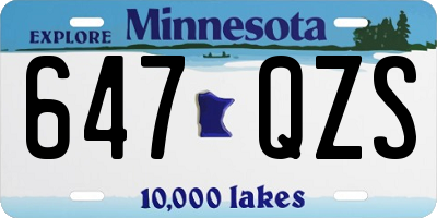 MN license plate 647QZS