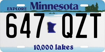 MN license plate 647QZT