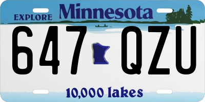 MN license plate 647QZU