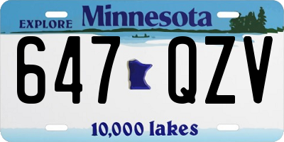 MN license plate 647QZV