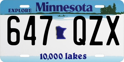 MN license plate 647QZX