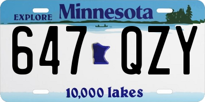 MN license plate 647QZY