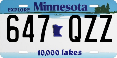 MN license plate 647QZZ