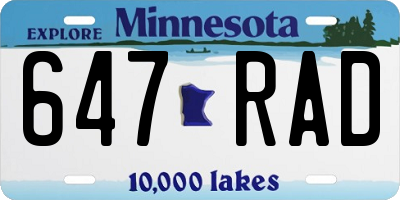 MN license plate 647RAD
