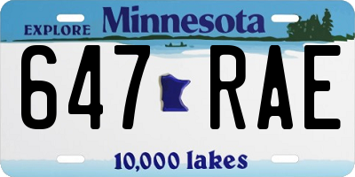 MN license plate 647RAE