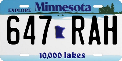 MN license plate 647RAH