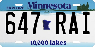 MN license plate 647RAI