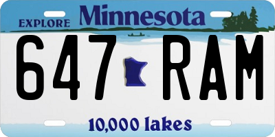 MN license plate 647RAM