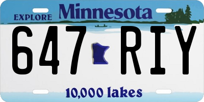 MN license plate 647RIY