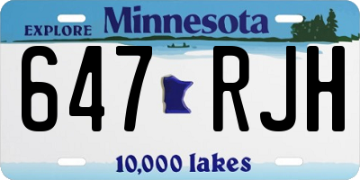 MN license plate 647RJH