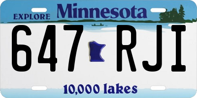 MN license plate 647RJI