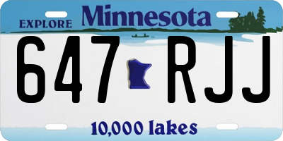 MN license plate 647RJJ
