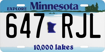 MN license plate 647RJL