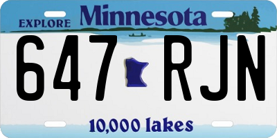 MN license plate 647RJN