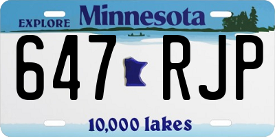 MN license plate 647RJP