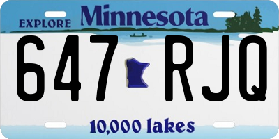MN license plate 647RJQ