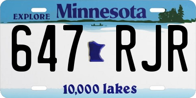 MN license plate 647RJR