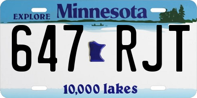 MN license plate 647RJT