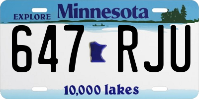 MN license plate 647RJU