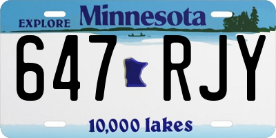MN license plate 647RJY