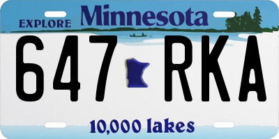 MN license plate 647RKA