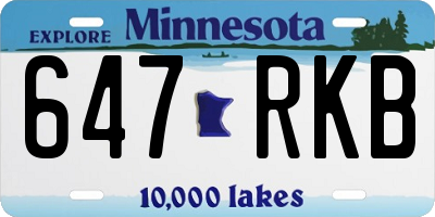 MN license plate 647RKB