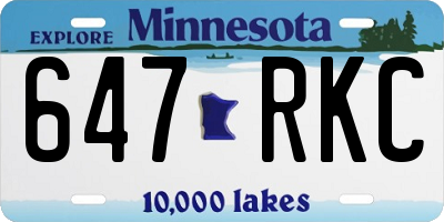 MN license plate 647RKC